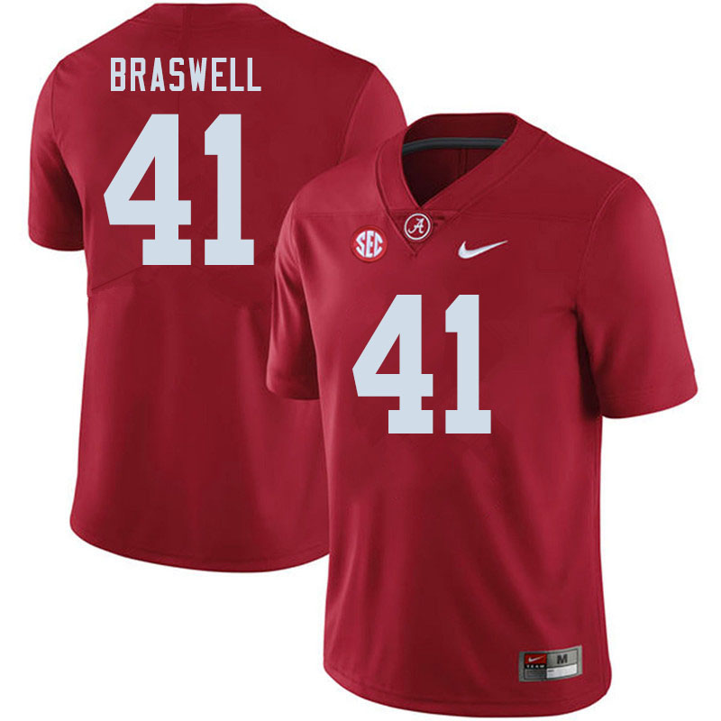 Men #41 Chris Braswell Alabama Crimson Tide College Football Jerseys Sale-Crimson